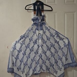 Blue and White Floral HICH Use Dress